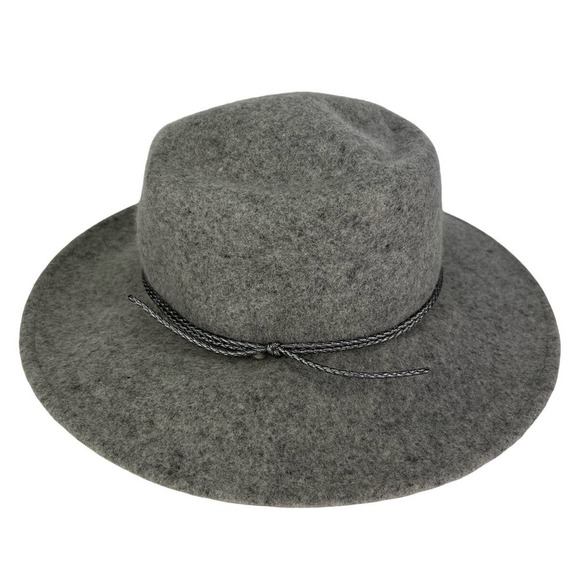 World Market Gray Wool Boho Fedora/Hat with Suede Lining 3 inch Rim - Picture 1 of 8
